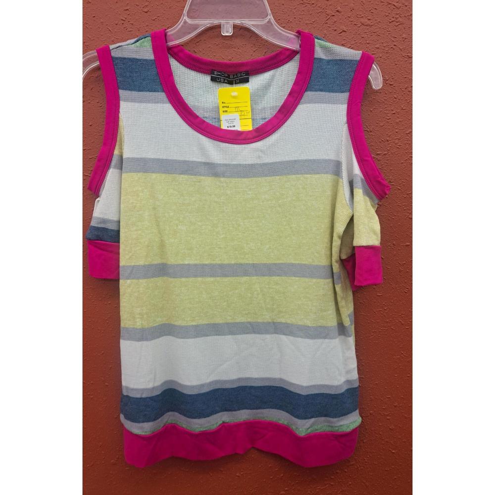 NEW SHOP BASIC women's cold shoulder half sleeve in pink